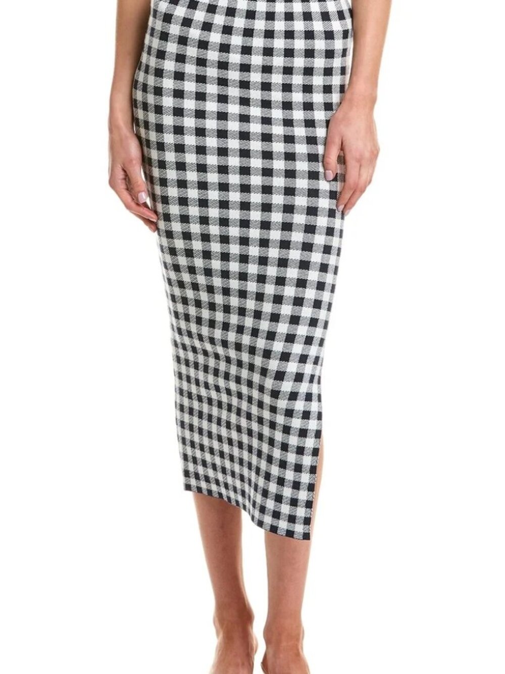NWT KULE  The Dee Pencil Skirt in Navy and White Check Pattern Size S